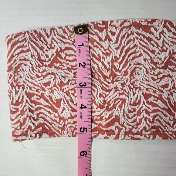 South Beach Women Printed Coral & White Bandeau Bikini Top Size 6 - Picture 2 of 9